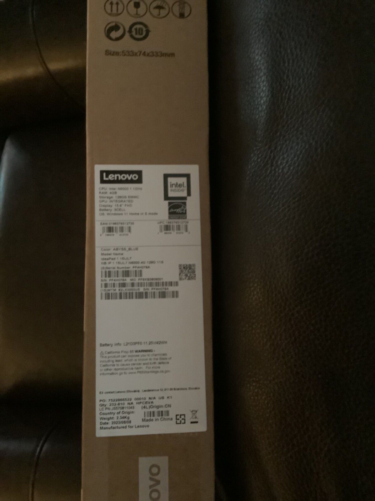 Lenovo IdeaPad 15.6" Laptop Computer Intel Pentium N6000 4GB 128GB 82LX0050US