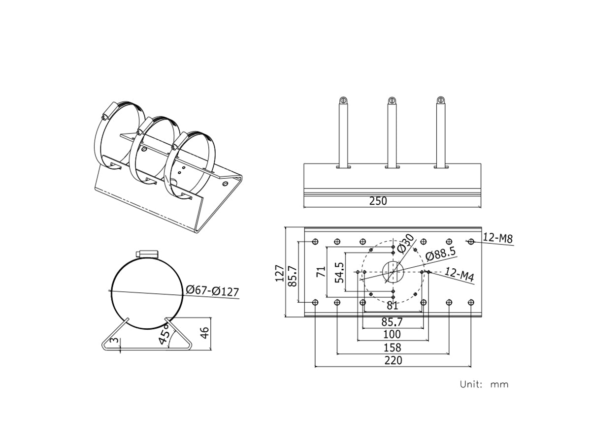 DS-1275ZJ Pole Mount Adaptor