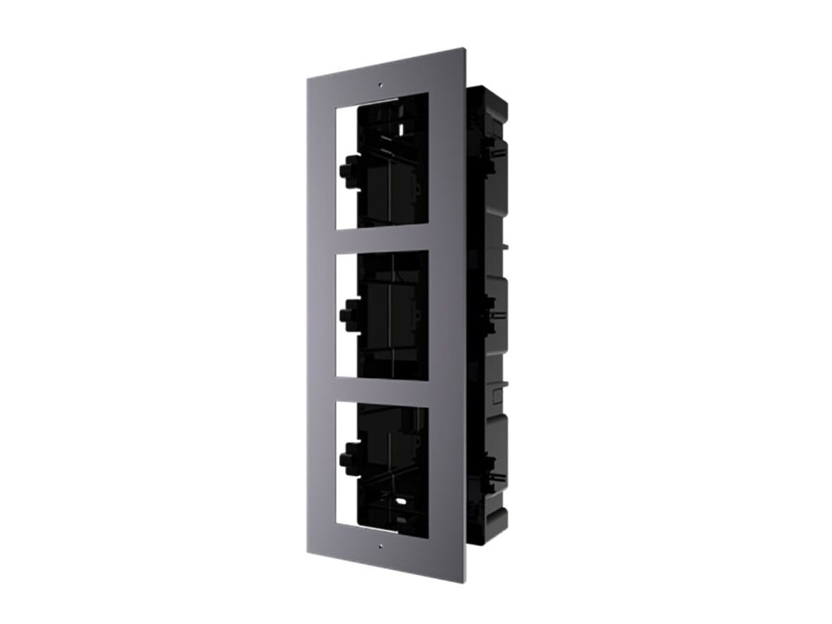 DS-KD-ACF3/Plastic 3 module accessories , used for Flush mounting , includes a plastic flush mouting box for 3 module, a front panel for 3 module and some other necessary accessories .
