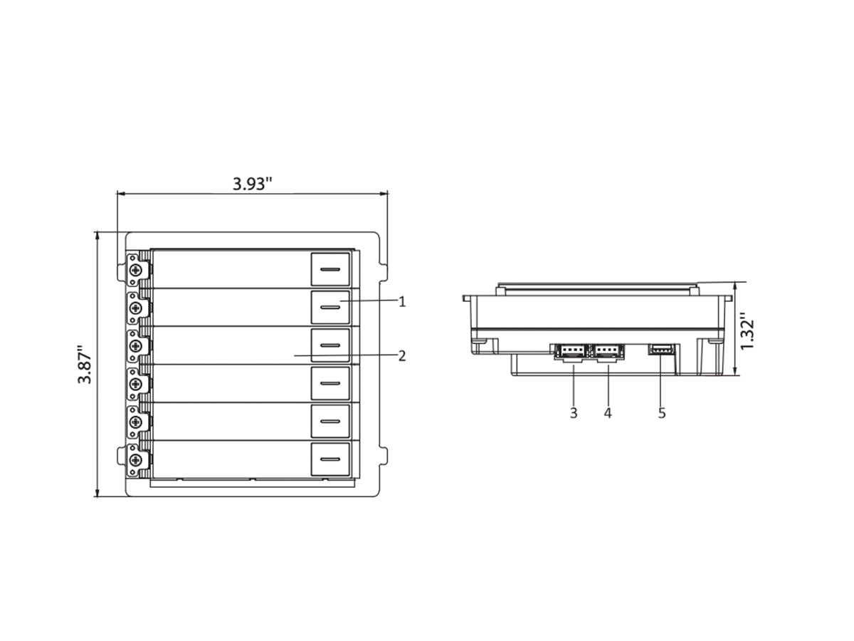 DS-KD-KK Nametag unit , needs accessories.
6 call buttons, module connection with RS-485 , IP65
