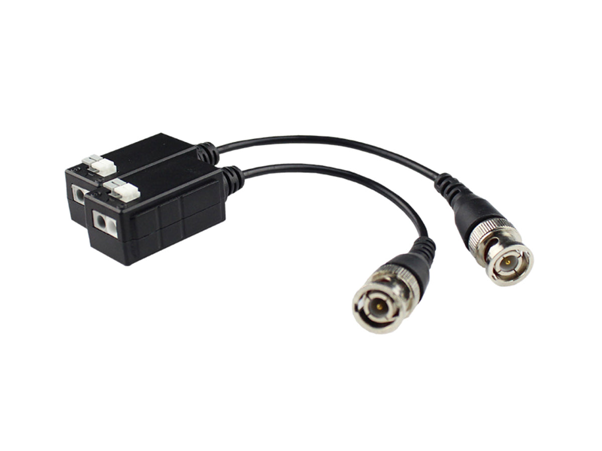 PT-VBT-808P 8MP Hybrid Stackable 1CH PASSIVE HD Video Balun  ( Ex-SDI, HD-TVI , AHD & HD-CVI,  With pigtail - Pair (2pcs)