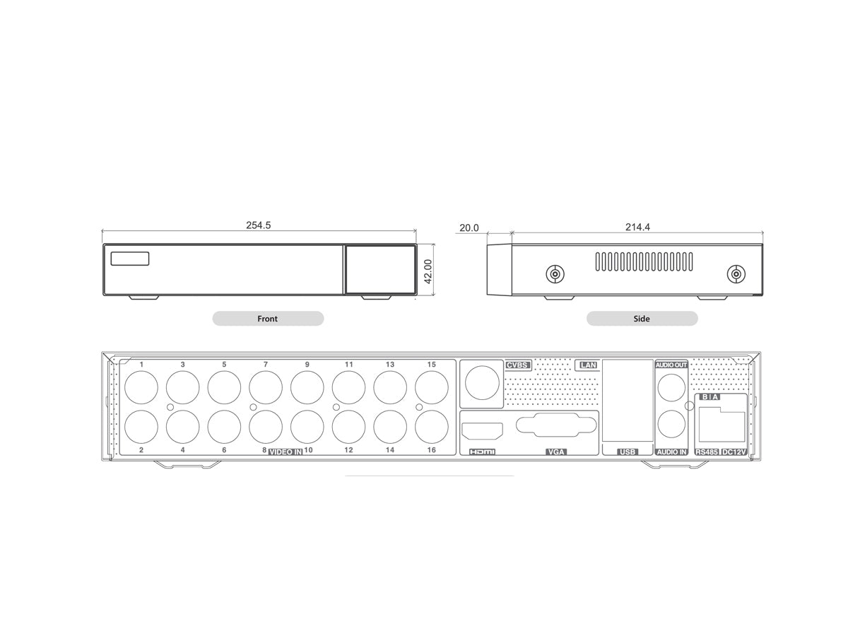 TD-2168P-N NDAA Compliant 16CH HD DVR, 8CH Bonus 5MP IP @30fps, 5MP Lite@10FPS, HDMI/VGA, 16CH PLAYBACK, 1SATA (Not compatible with Standard Analog CVBS)