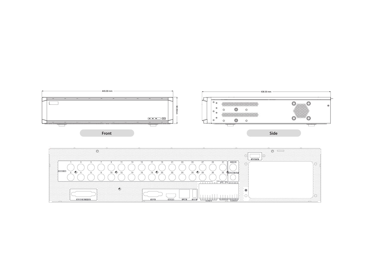 TD-5328P 32CH HD A, 8CH Bonus 5MP IP @30fps, 5MP Lite@10FPS, HDMI/VGA/CVBS,  16CH PLAYBACK, ALARM, AUDIO, 8SATA, 1ESATA, AOC