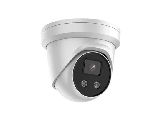 THK-NC358-XDAU/SL 4K (8MP)AcuSense Strobe Light and Audible Warning 2.8mm Fixed Turret Network Camera, Excellent low-light performance with powered-by-DarkFighter technology