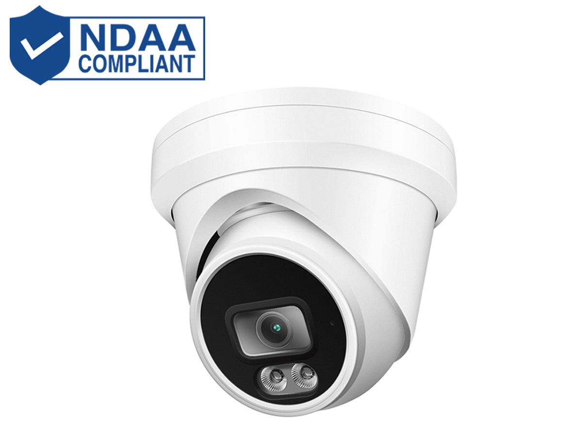 TI-NC418-XDA-28 4K(8MP) Turret Dome, 2.8mm Fixed Lens, Sony CMOS, H.264/H.265. Color; 0.01Lux with IR, Day/Night, AWB,BLC, HLC, 2D/3D-DNR,Shutter, IR-CUT, DWDR, Defogging