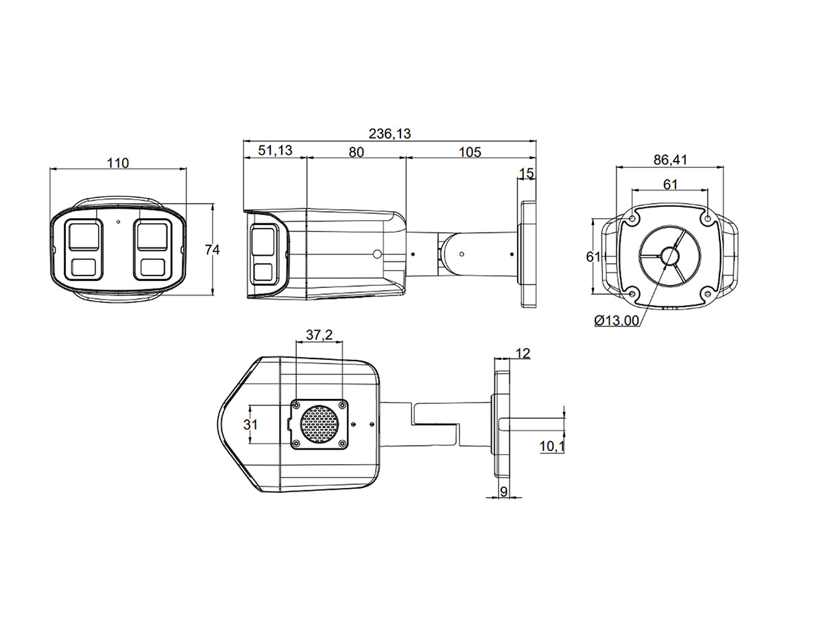 TI-NC518DL-2LBA-28 4K 8MP Panoramic 180° Dual Lens Network Camera NDAA Camera