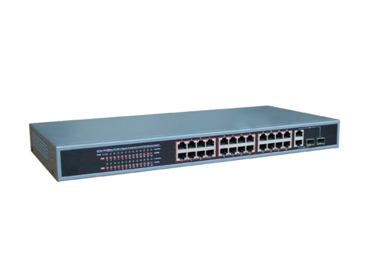 TI-POE24GF-250 24 port Unmanaged Poe Switch with 2 Combo Ports, 1U Switch buit-in power 250W, Rack Mountable