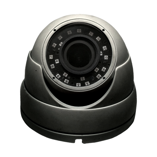 TVI-50SDVG/W-M Dome-Turret Camera 5.0 Megapixel 2.8~12mm HD Motorized Lens, Up to 150ft IR, IP66 Weather Proof, Grey Metallic and White, DC 12V,