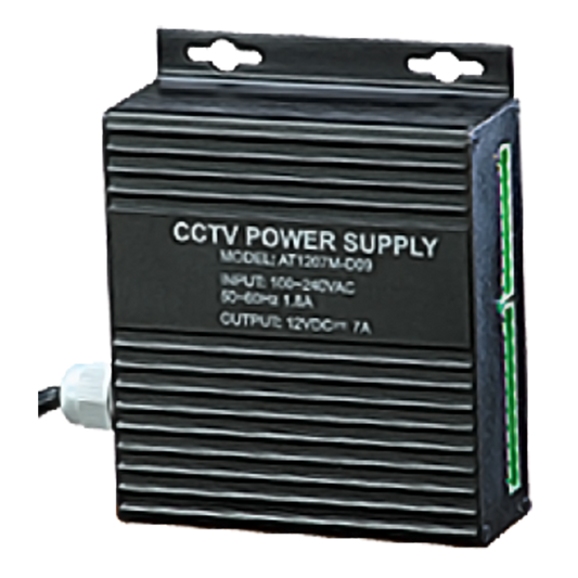 DV-AT1207M-D09,Power Supply Wall Mount,9 Ports,7 Amp, DC 12V