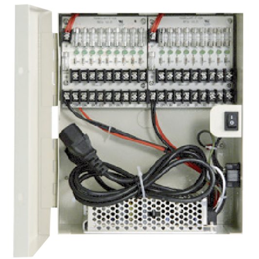 DV-AT1212A-D18, Power Supply Box, 18 Port, 12Amp, 12VDC, Fuse