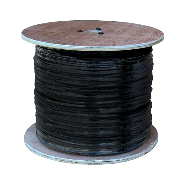 LTAC2033B, Black, Coaxial Siamese Cable w/o Connectors, 1000ft