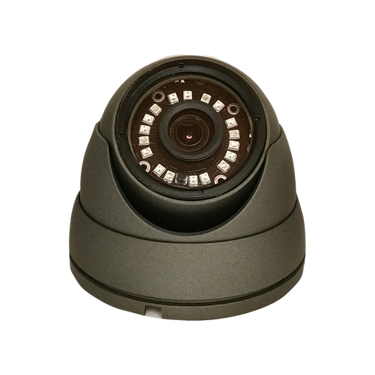 TVI-20NDG/W-T Dome-Turret Cameras, 1/3" TVI 2.0 Megapixel CMOS, 3.6mm 3.0 Megapixel HD Lens, 1920*1080p, 18pcs IR LEDs with Obscure Glass, Up to 120ft, IP66 Weather Proof, Grey Metallic and White, DC 12V, Wall/ Ceiling Mountable