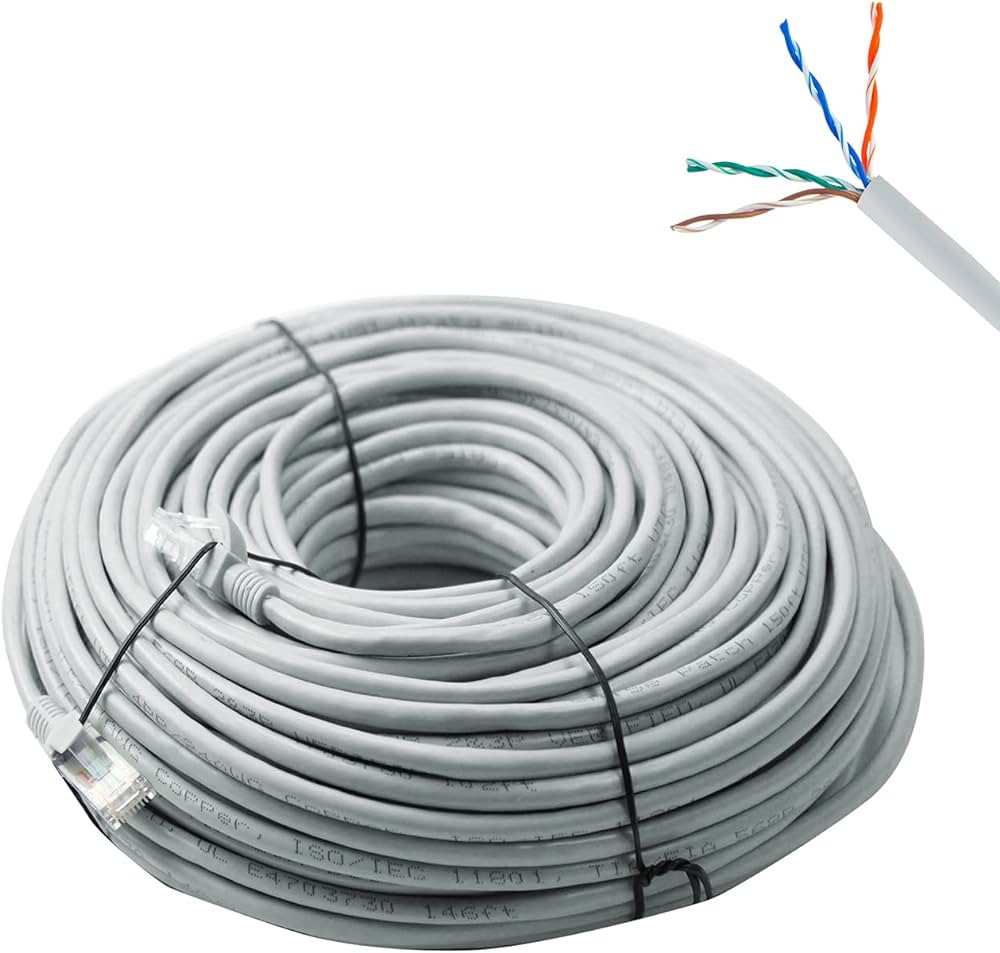CB5E50G Wiring, 50FT CAT5e UTP Pre-made Patch Cable, Grey Color