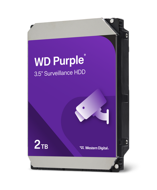DHWD23PURZ, WD Purple, 2TB Surveillance Hard Disk Drive, 5400 RPM Class, SATA 6 Gb/s, 64MB Cache, 3.5 Inch