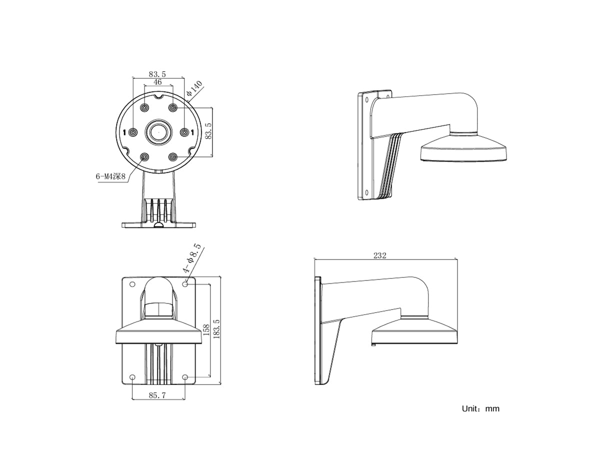 DS-1273ZJ-140 Aluminum Wall Mount Bracket