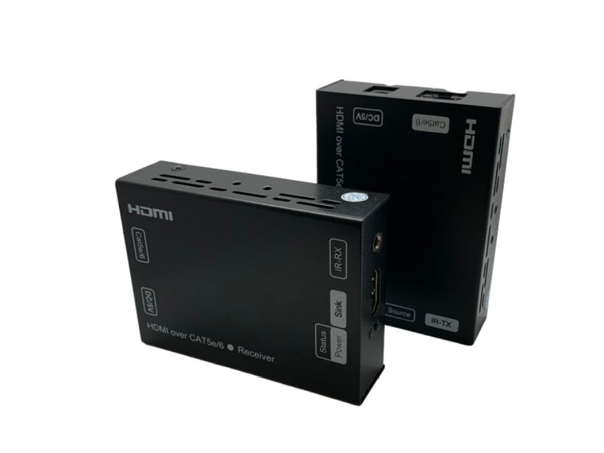 HDE-301-180IR Hdmi Extender By Single Cat 5E/6/7,  Full Hd 1080P, HDMI1.3v & HDCP 1.2 Standard , EDID, Support IR signal transmission, Up to 180 ft of CAT5e/6/7,  Auto-match source and display device, Built-in ESD protection system with IR
