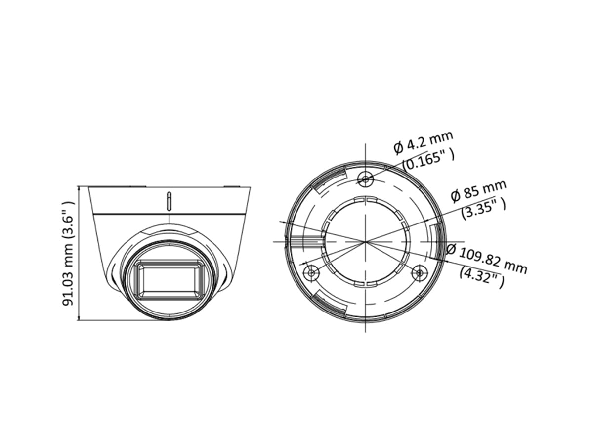 TA-AC328-FD4  Turret Dome - 4K(8MP) Megapixel CMOS (3840 × 2160 resolution) - 2.8 mm fixed Lens, 120 dB true WDR, 3D DNR, EXIR 2.0, smart IR, up to 100FT IR distance,  IP67, DC12V