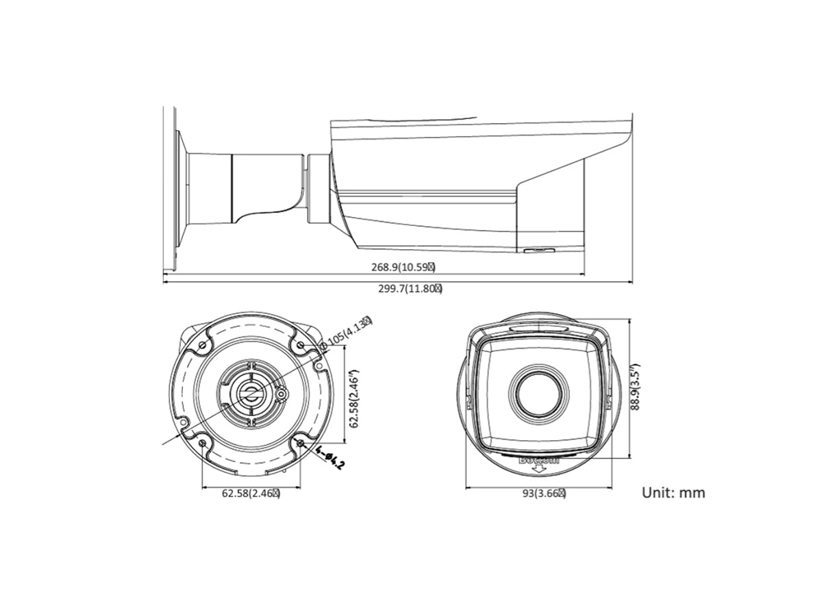 THK-NC324XB
(4mm) 4MP EXIR Bullet, Fixed lens 4mm, 4M/20fps, 1080p/30fps, 0.1lux/F1.2, CMOS, EXIR (150ft), IP66, PoE (802.3af; 9W max), TDN, 120dB WDR, 3D DNR,  BLC