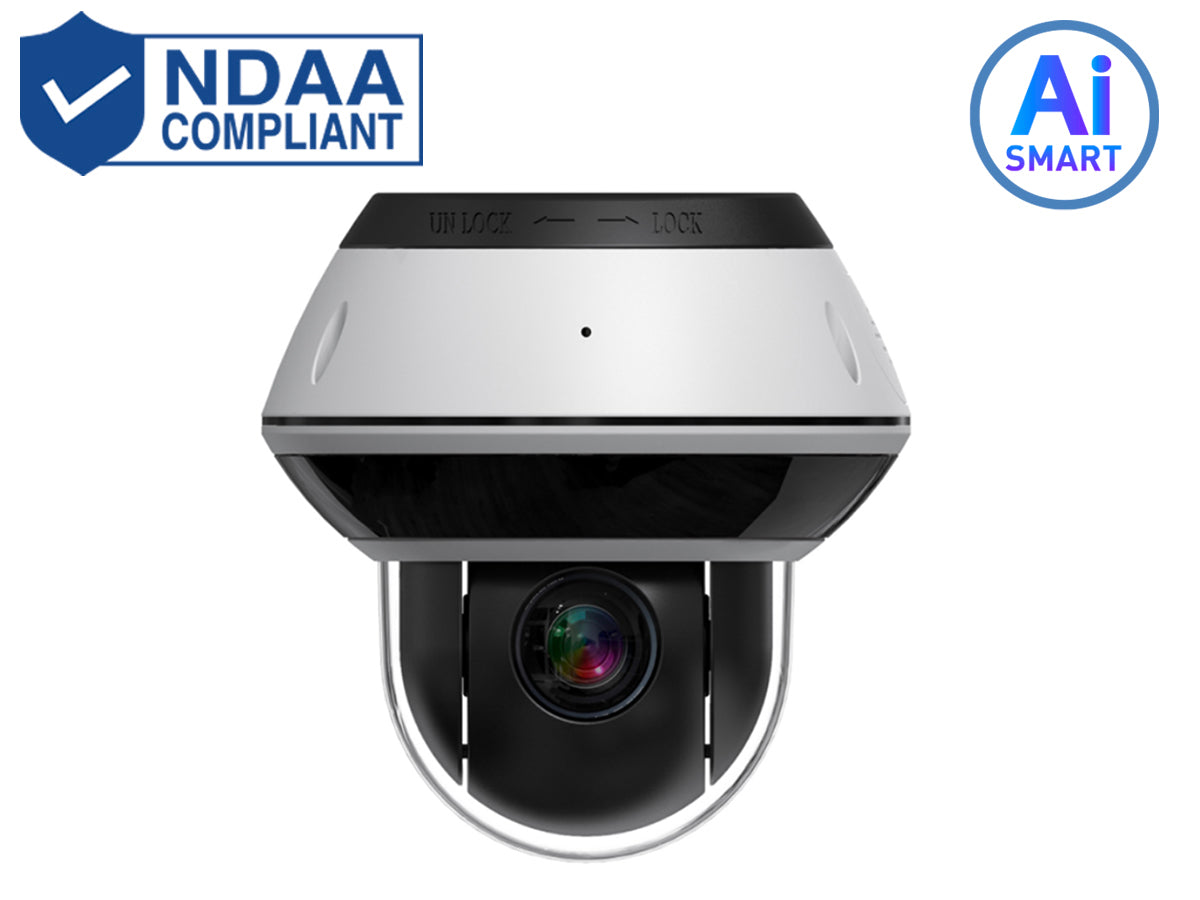 TI-NC428-TDPZA 4K 8MP AI PTZ Dome IP Security Camera – 5X Motorized Zoom, Sony CMOS, PoE, Face/Human/Vehicle Detection, 120FT IR, IP67/IK10