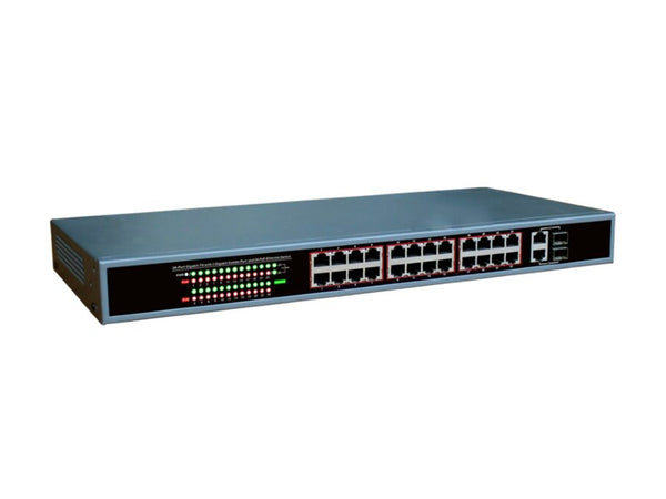 TI-POE24AGF-370 24 ports POE x 10/100/1000mbps + 2 1000M combo, Standa ...