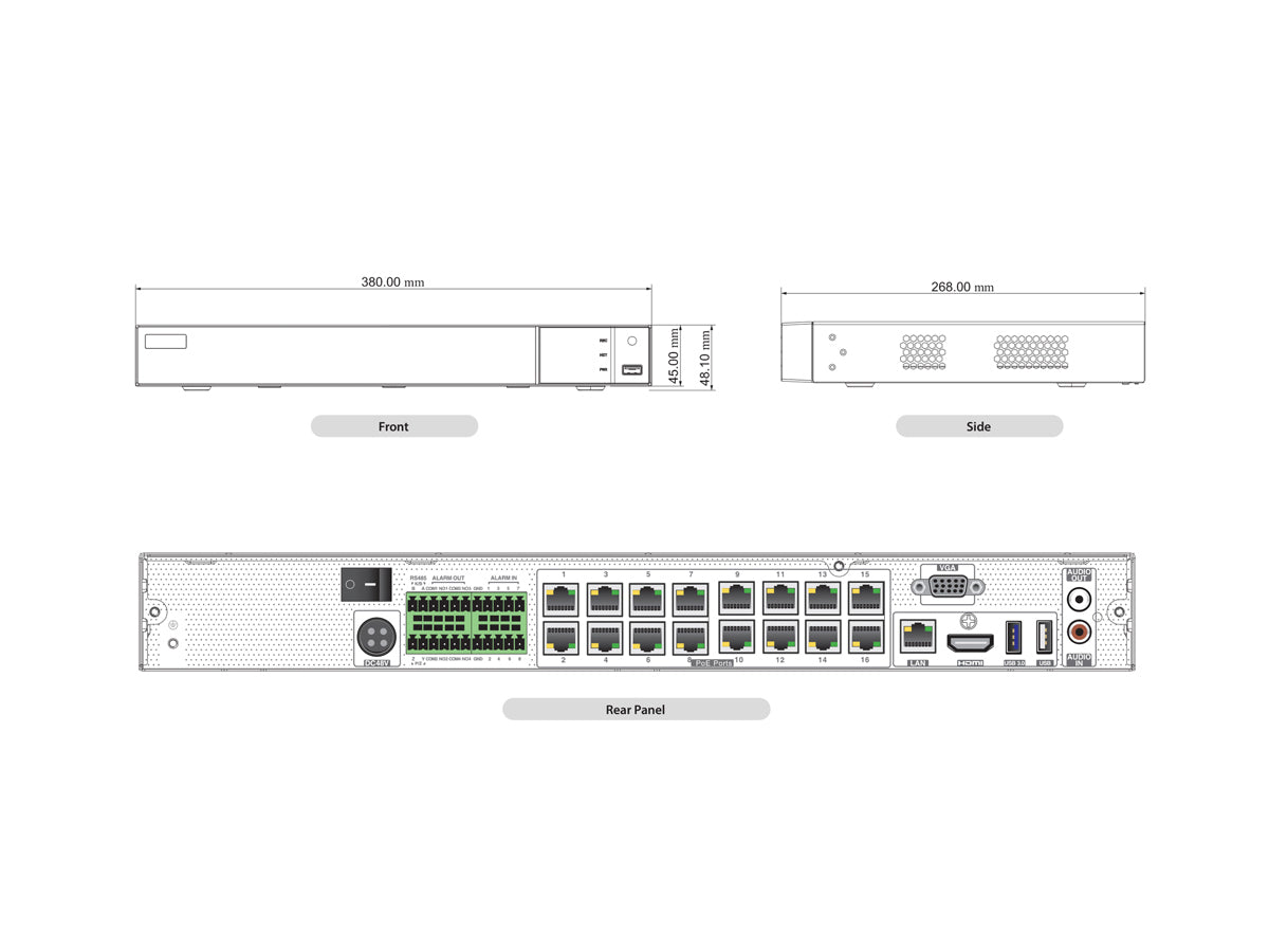 TN-816P6-NF NDAA COMPLIANT TruView NVR