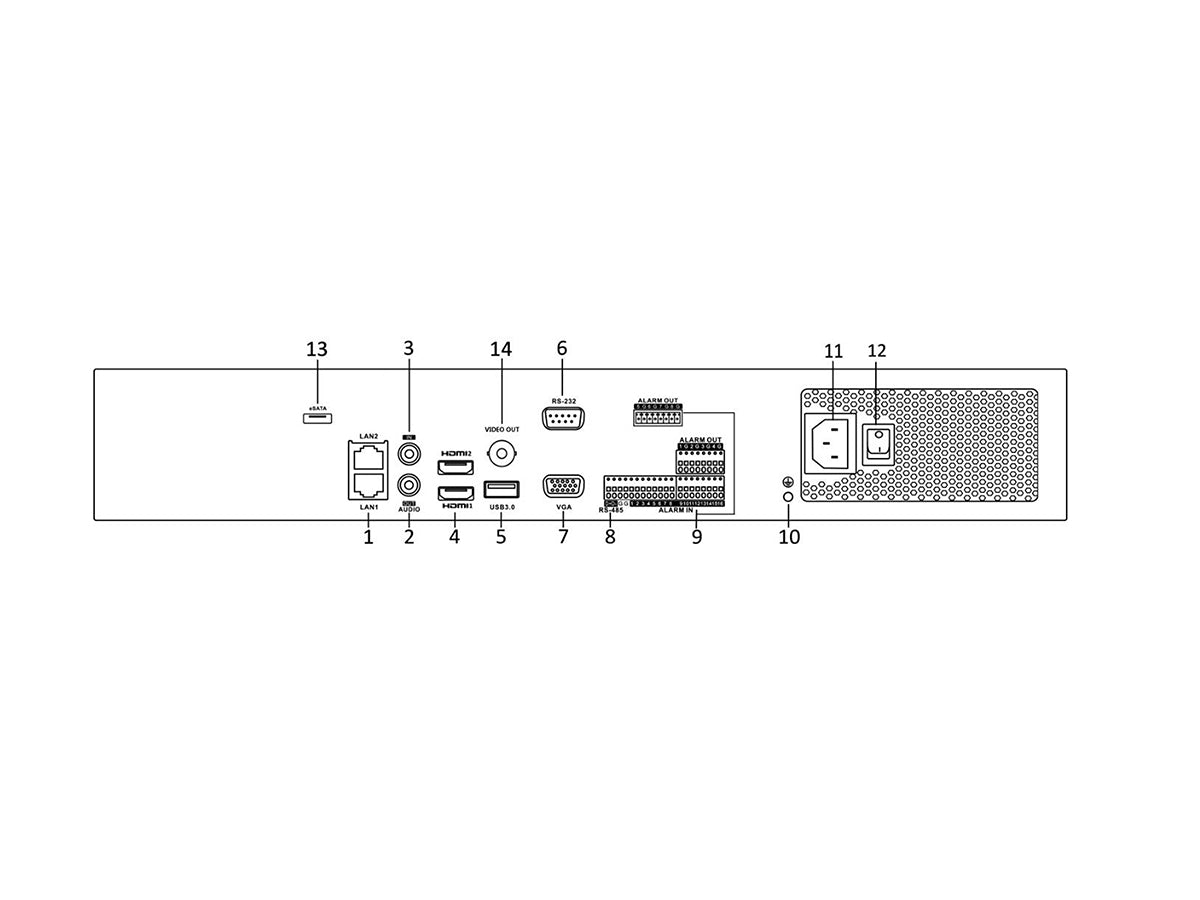 iDS-7716NXI-I4/X(B) 16-ch 1.5U 4K DeepinMind NVR Up to 8 channel facial recognition, 32 libraries, up to 100,000 faces