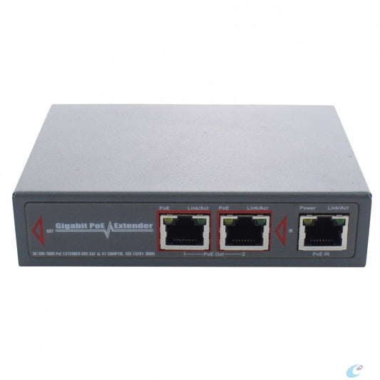 VPOEEX2P Networking, POE Extender 2 Ports Gigabit Switch with for 100m each (up to 4pcs to 500m). No additional Power Supply is needed