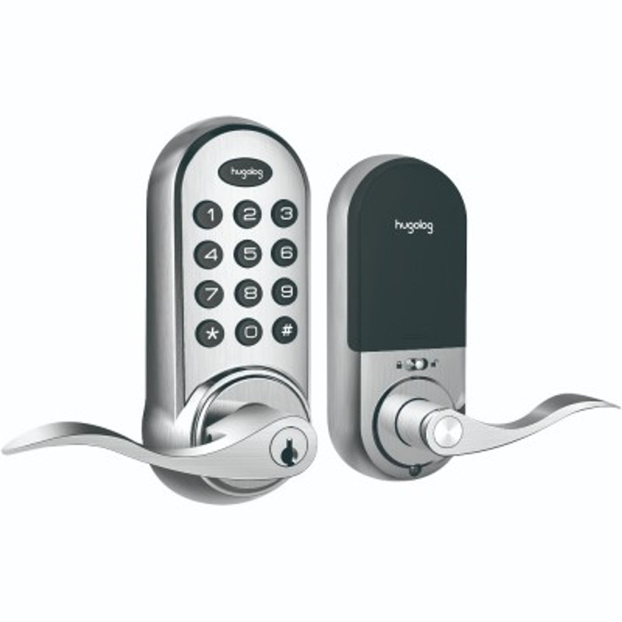 Hugalog Lock HU02-SNL, Hugolog Electronic Deadbolt Lock With Handle (Satin Nickel ...